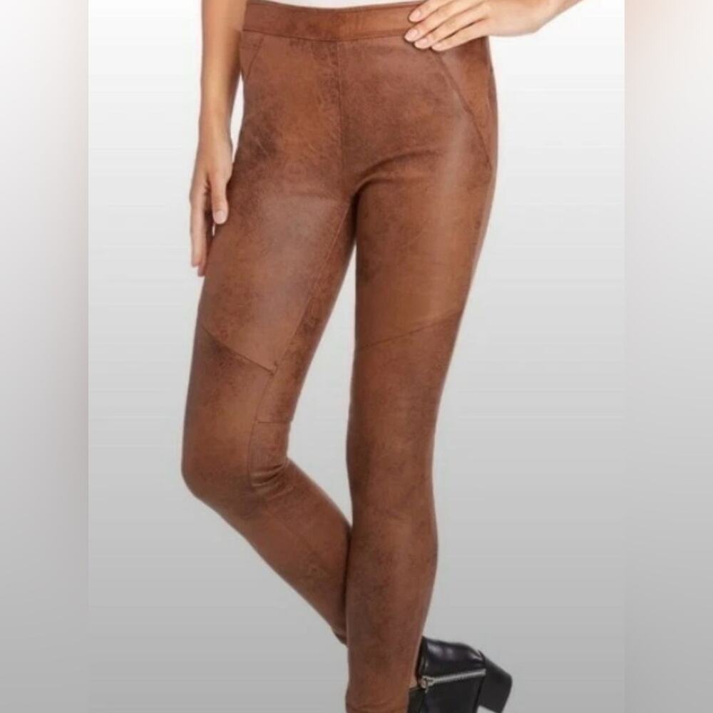 UEC Free People Never Let Go Faux Suede Leather Brown Pull On Legging Pant SZ 27
